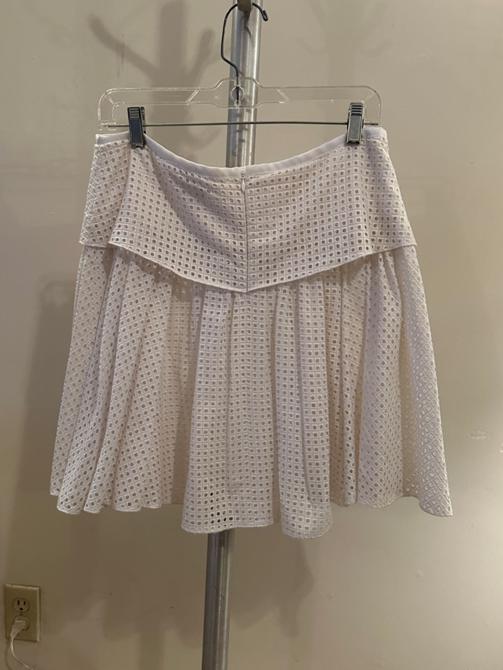 rag & bone White Eyelet Flared Skirt - Women